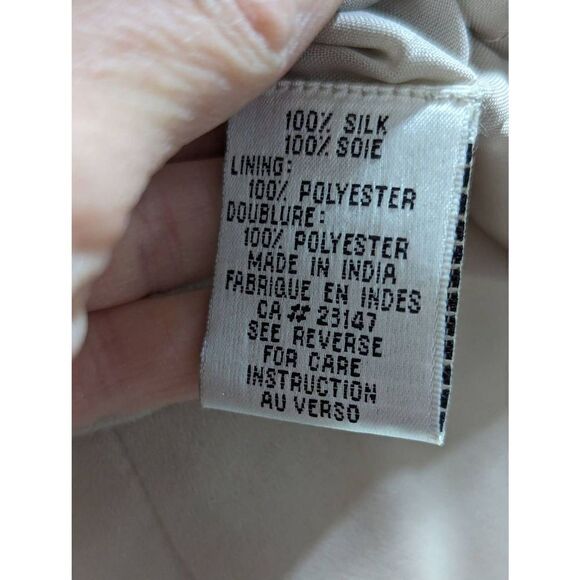 Talbots Women's Tan 2 Piece Set Lined Beaded Top and Maxi Skirt Size 10 - Picture 9 of 10